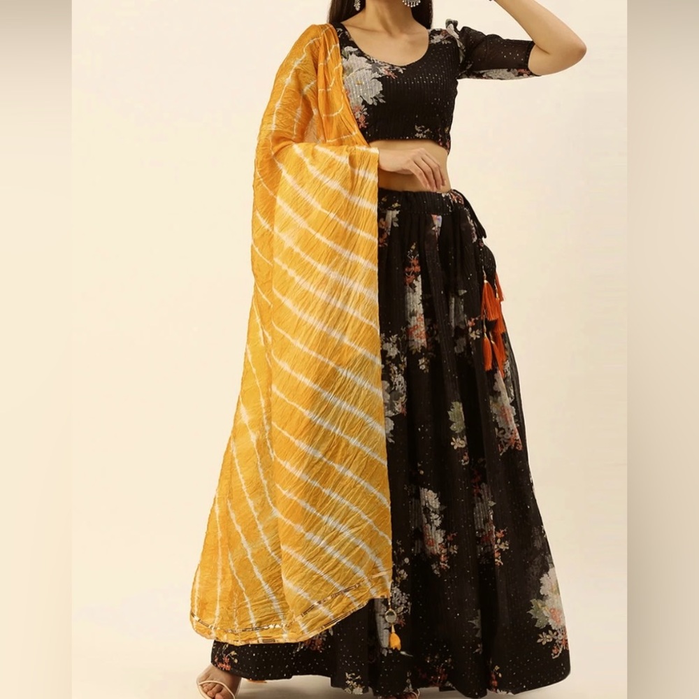 Georgette Lehenga with Sequins Embroidery Work